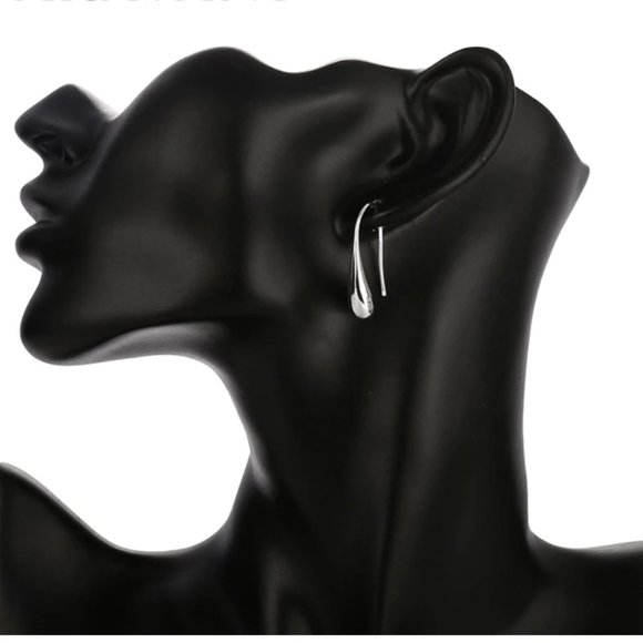 925 Silver Water Drop Earrings - Picture 8 of 11